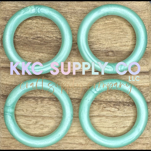 SS73-Light Green Shimmer Silicone 65mm Ring Bead