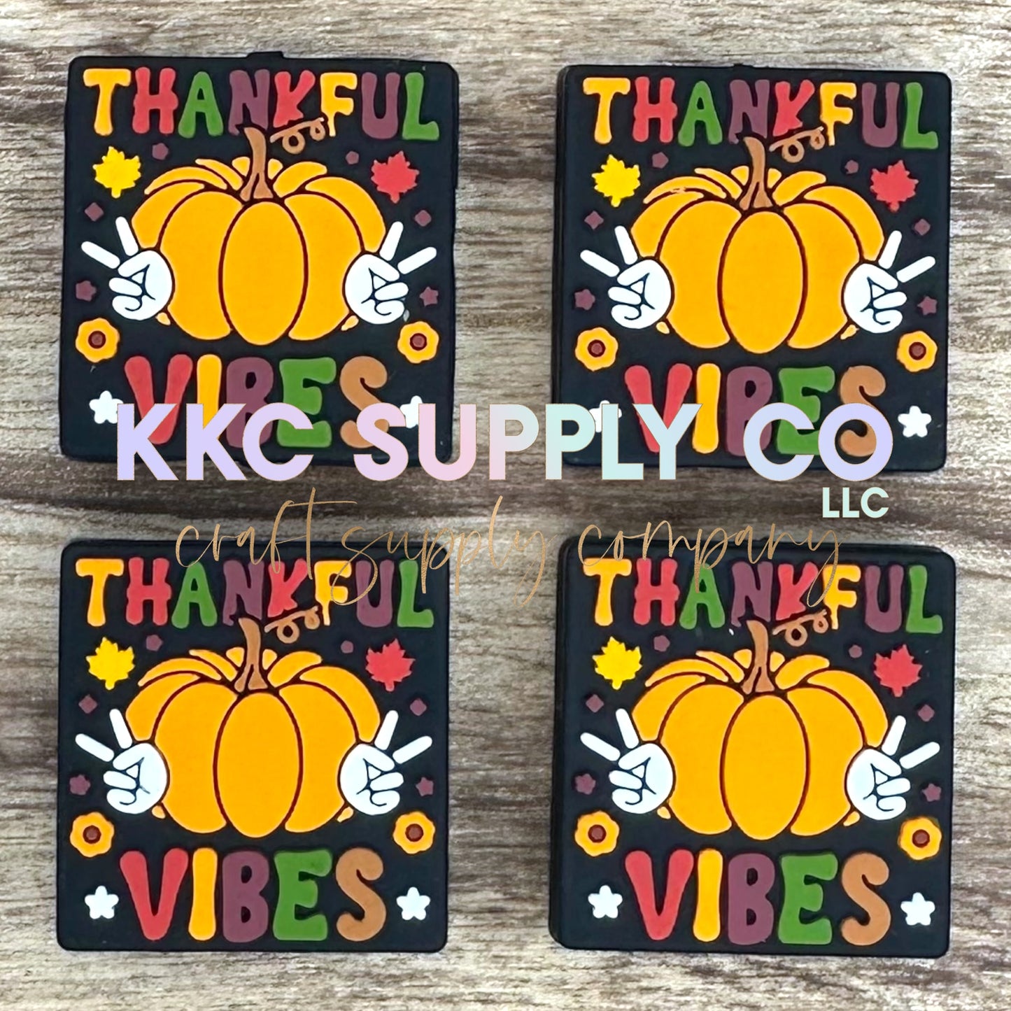 Thankful Vibes Silicone Focal Bead