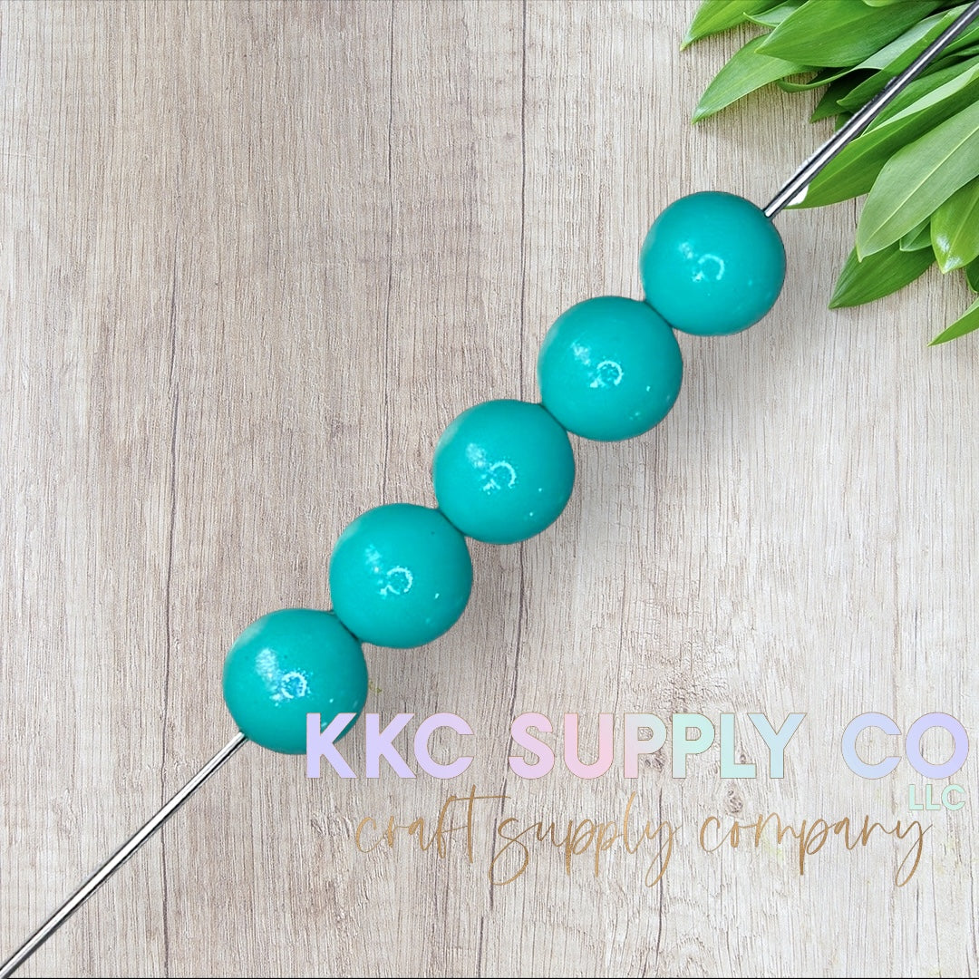 COS04-Chameleon Opal Turquoise Solid Silicone Bead