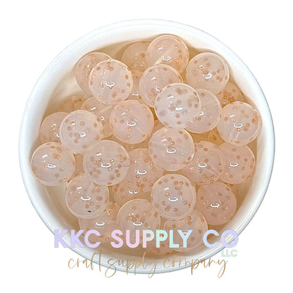 Gold Confetti Silicone Bead 15mm