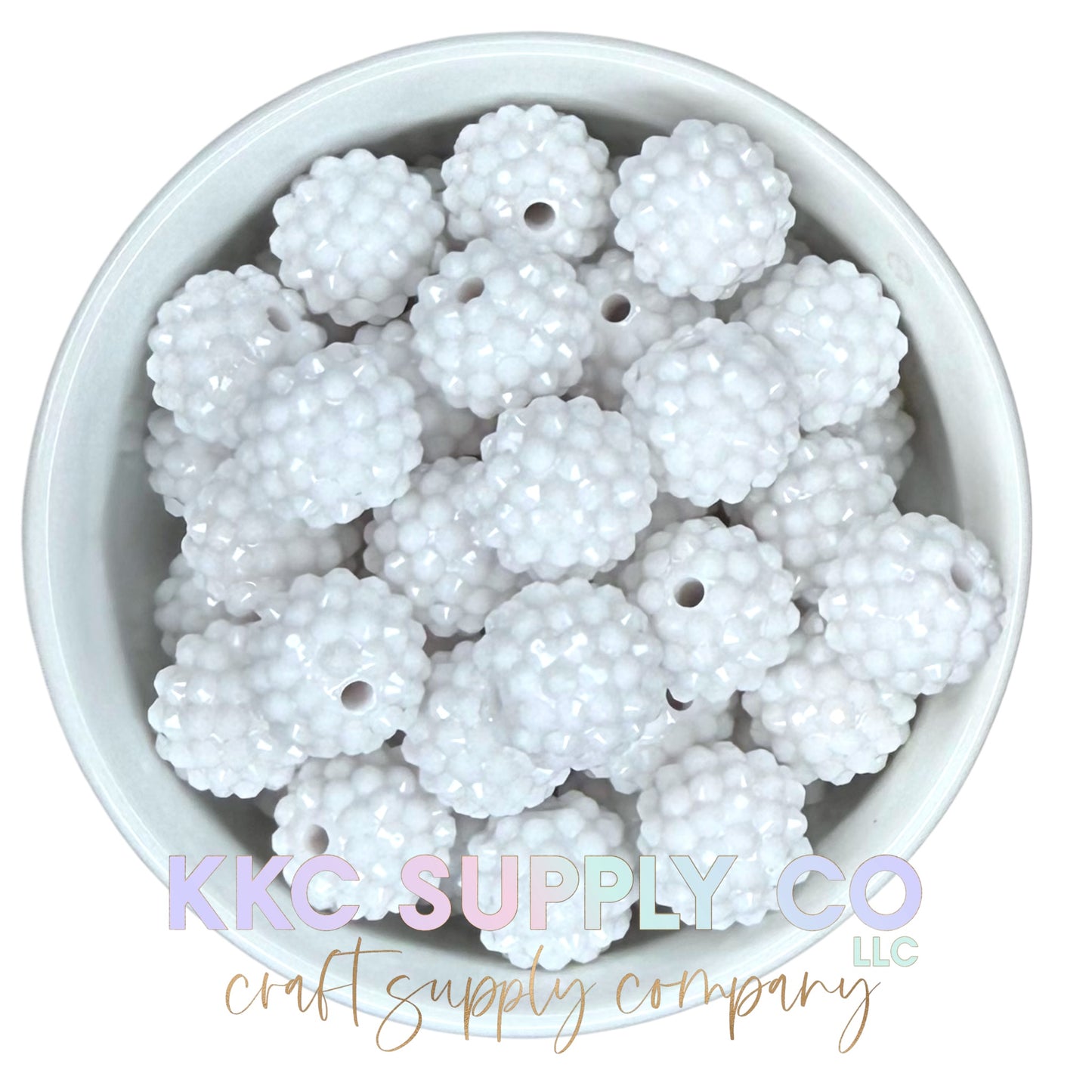 Jelly White Acrylic Rhinestone Bead 16mm or 20mm