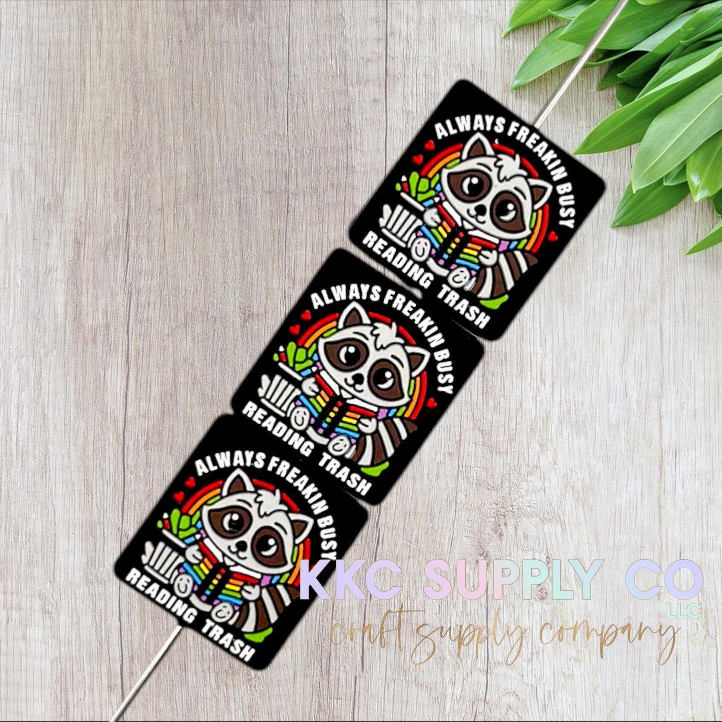 Reading Trash Silicone Focal Bead