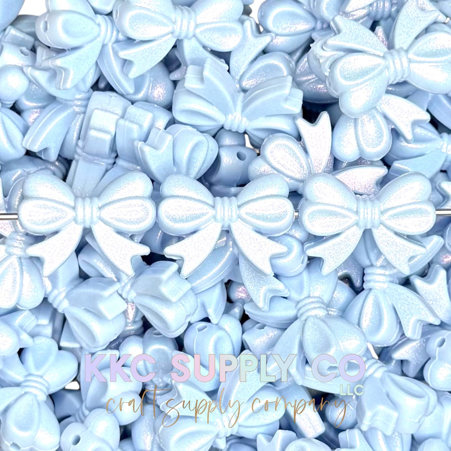 Opal Bows (Horizontal) Silicone Focal Bead