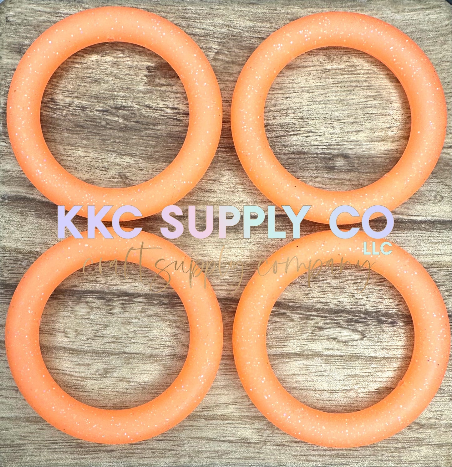 SG24-Neon Orange Glitter 65mm Silicone Ring