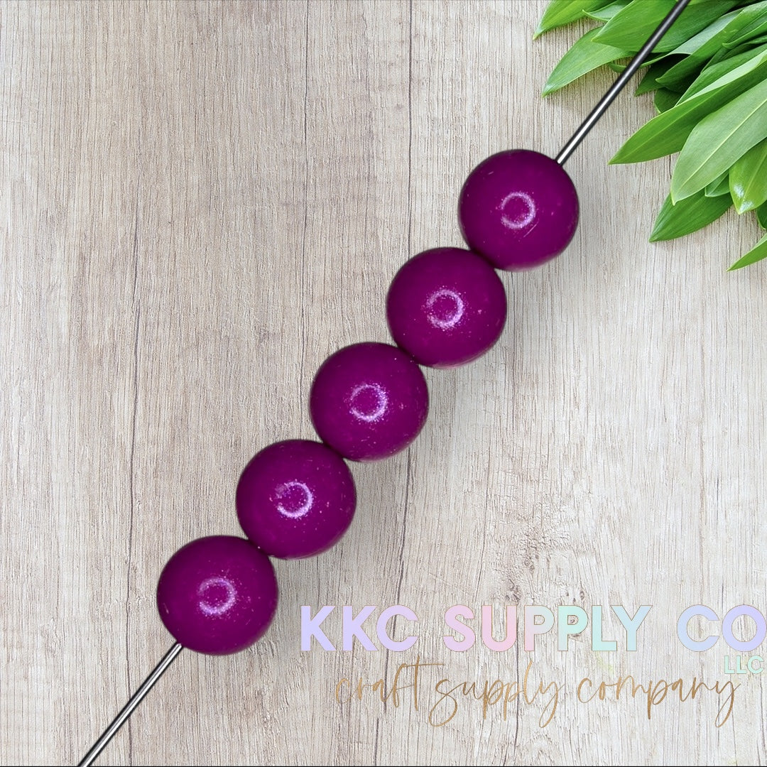 COS44-Chameleon Opal Very Berry Solid Silicone Bead 15mm