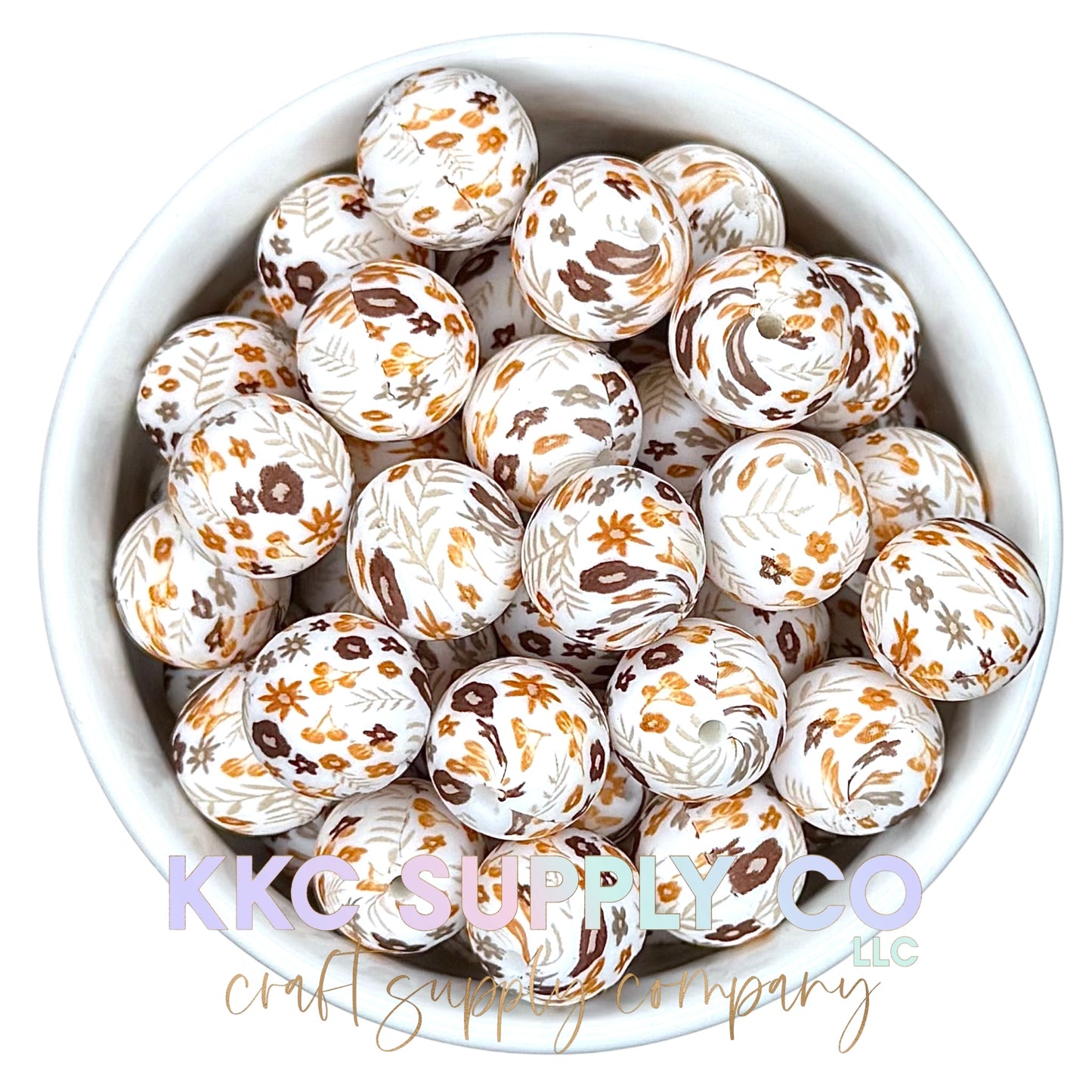 SP215-Fall Leopard Printed Silicone Beads
