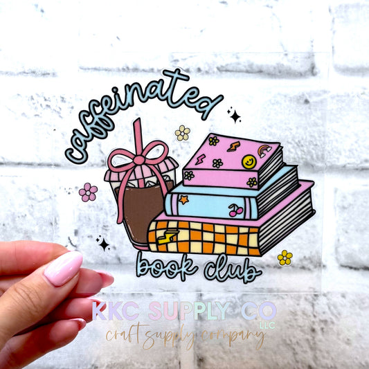 UV16695-Caffeinated Book Club UV DTF Decal