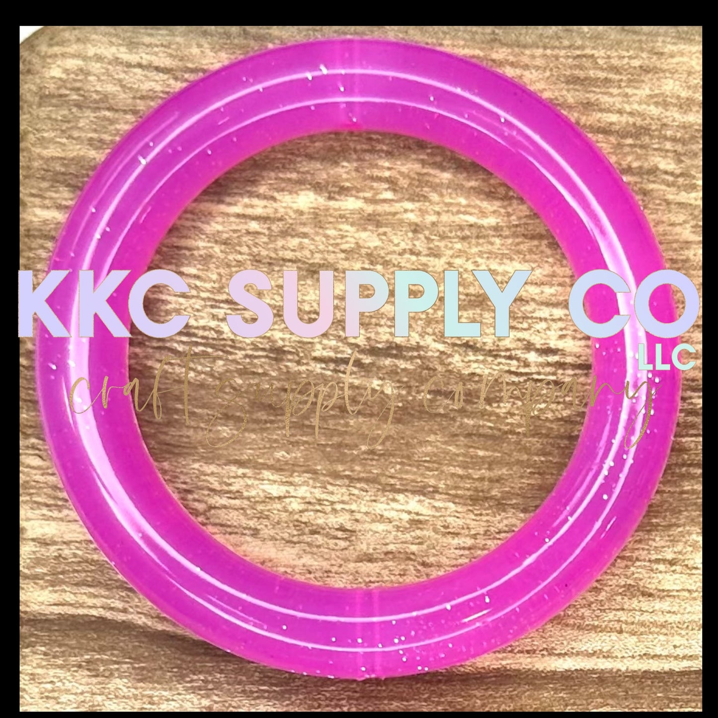 SG01-Hot Pink Jelly Glitter 65mm Silicone Ring