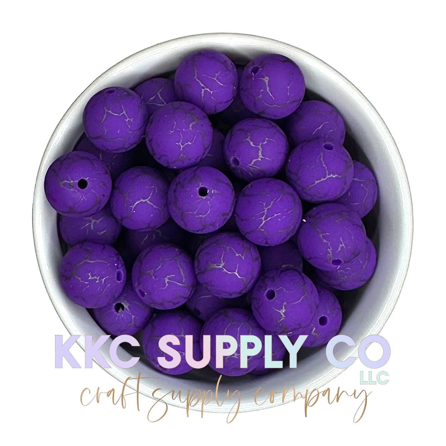 SC09-Grape Crackle Silicone Bead 15mm