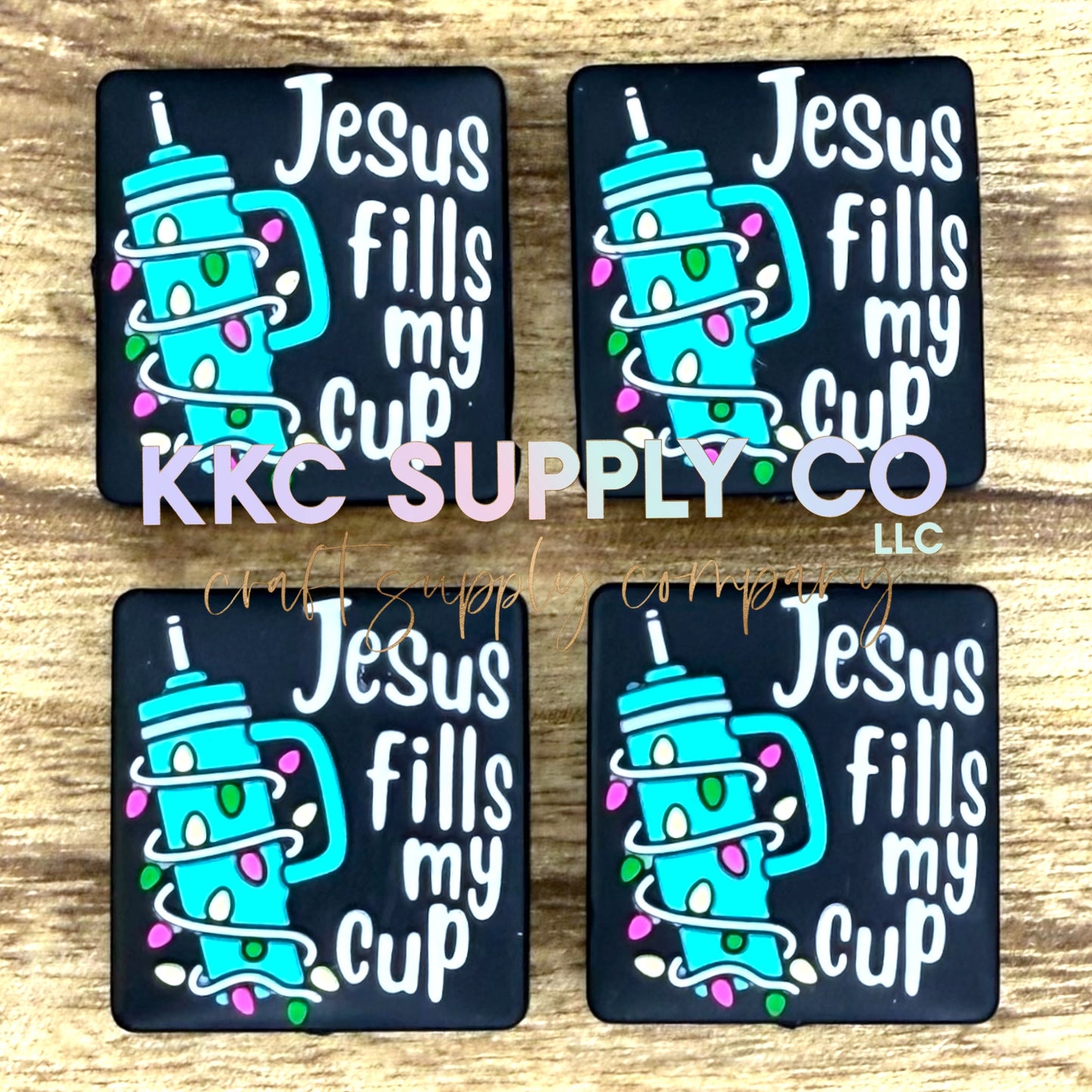 Jesus Fills My Cup Silicone Focal Bead