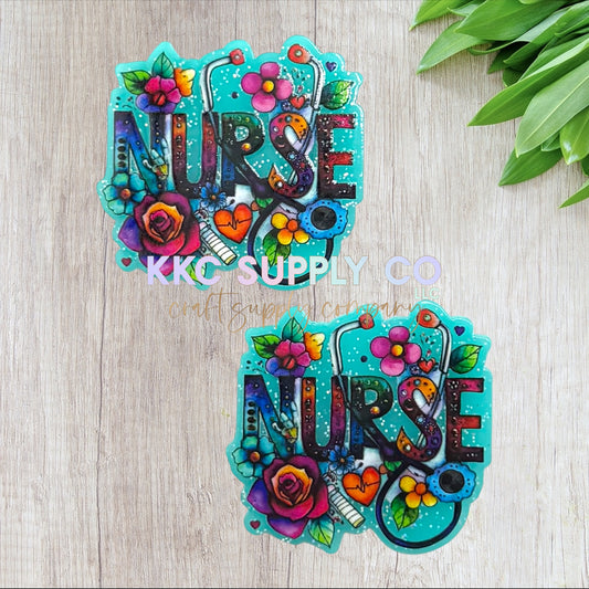 AT571-Floral Nurse-Acrylic Flatback