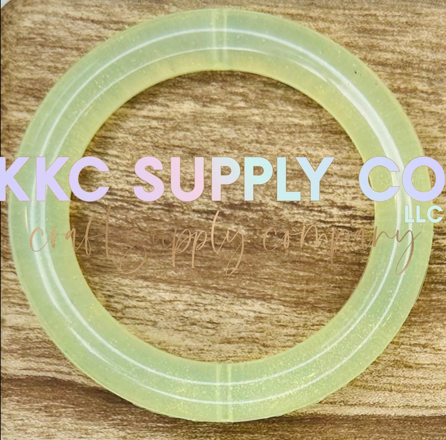 SG04-Yellow Jelly Glitter 65mm Silicone Ring