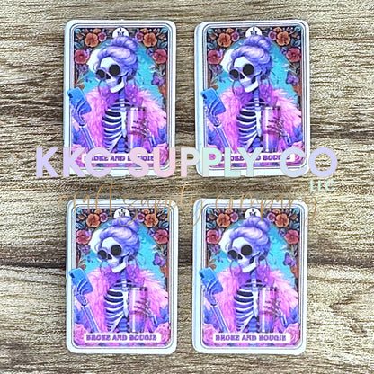 “Broke & Bougie” Tarot Card Silicone Focal Bead (small)