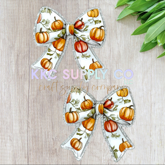 AT283-Pumpkin Bow-Acrylic Flatback