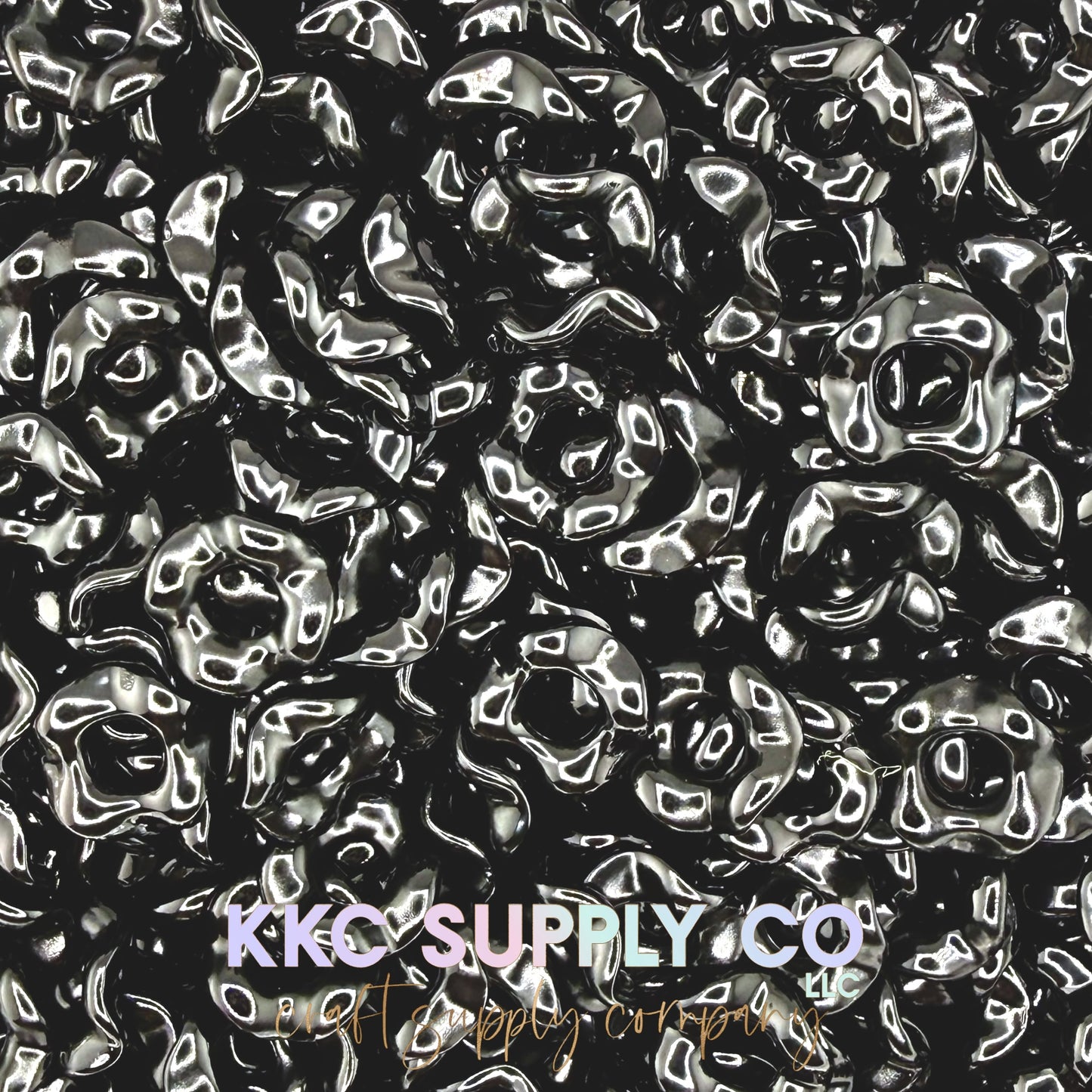 Large Hole Acrylic Wavy Spacer Beads 12mm - 10 count