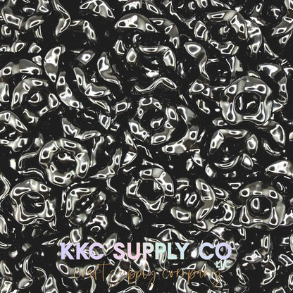 Large Hole Acrylic Wavy Spacer Beads 12mm - 10 count