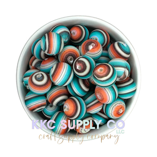 SP106-Western Striped Silicone Bead 15mm