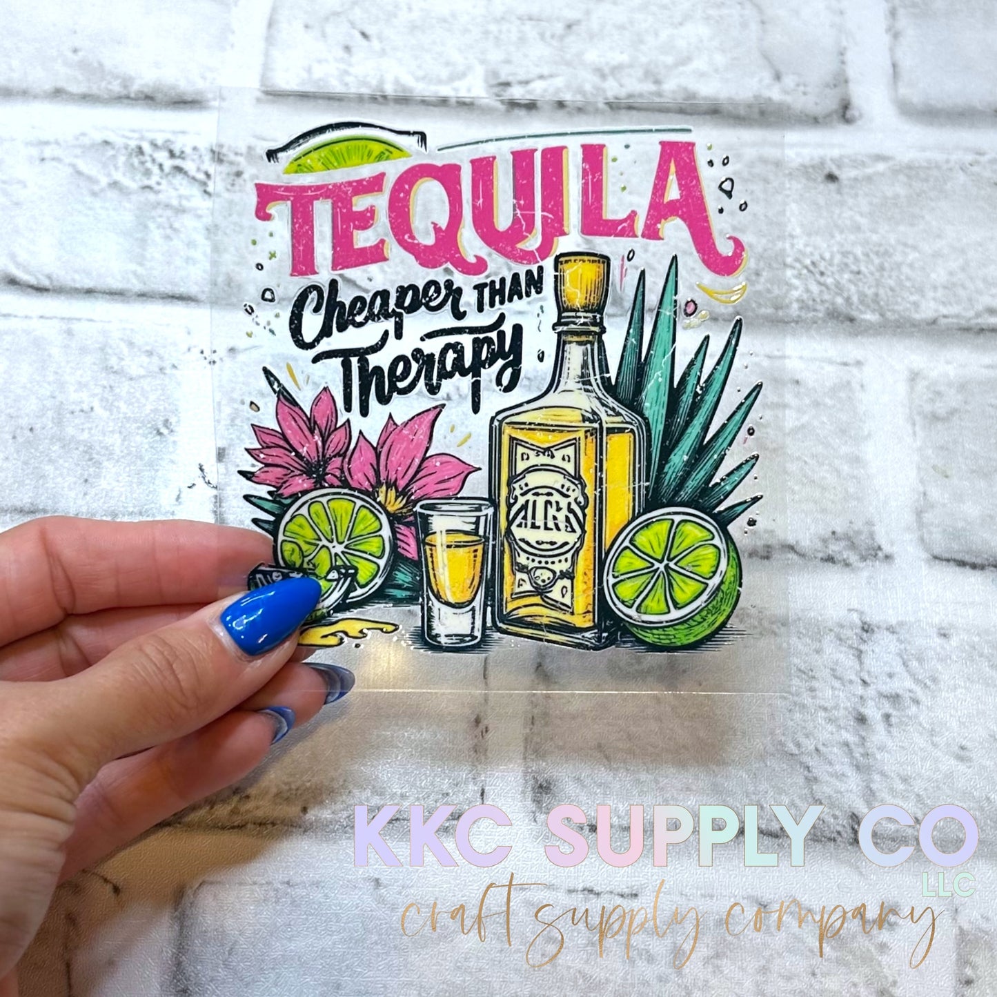 UV16646-Tequila Cheaper Than Therapy UV DTF Decal