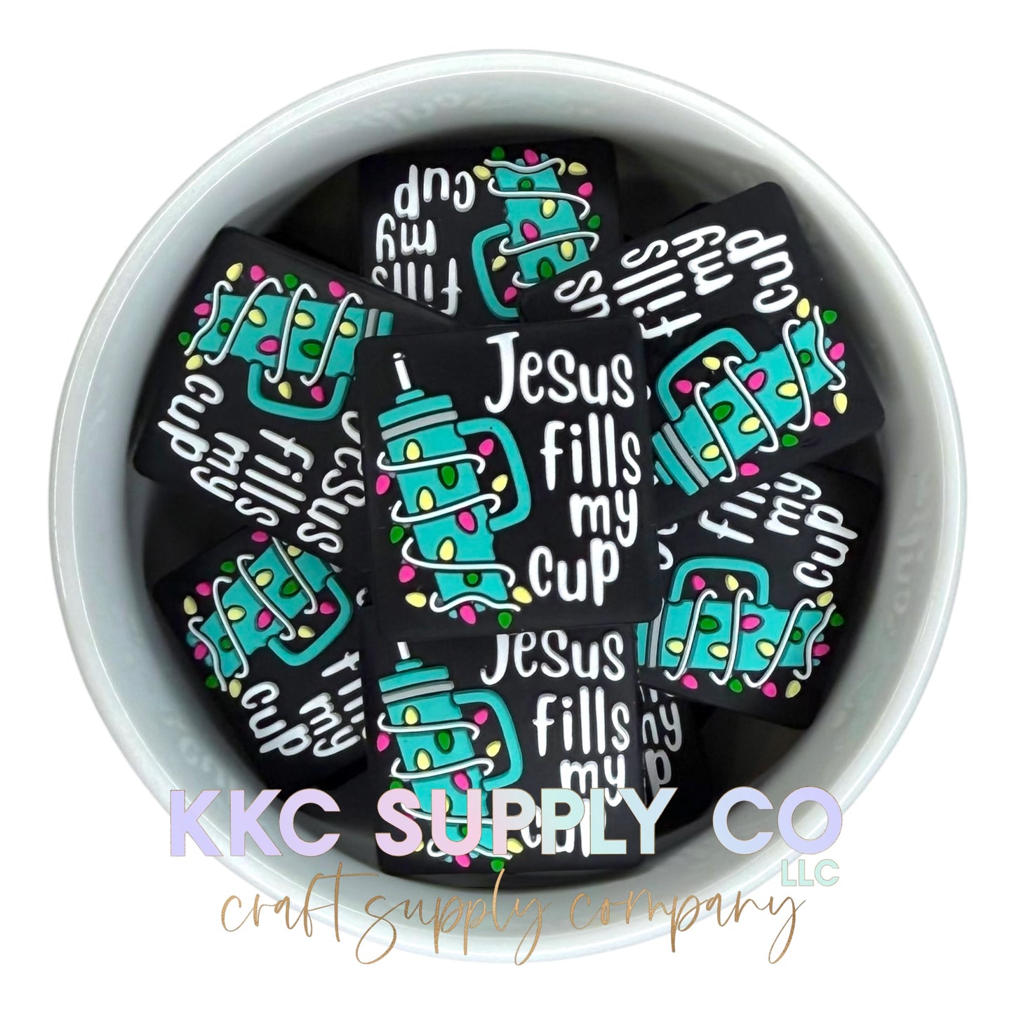 Jesus Fills My Cup Silicone Focal Bead