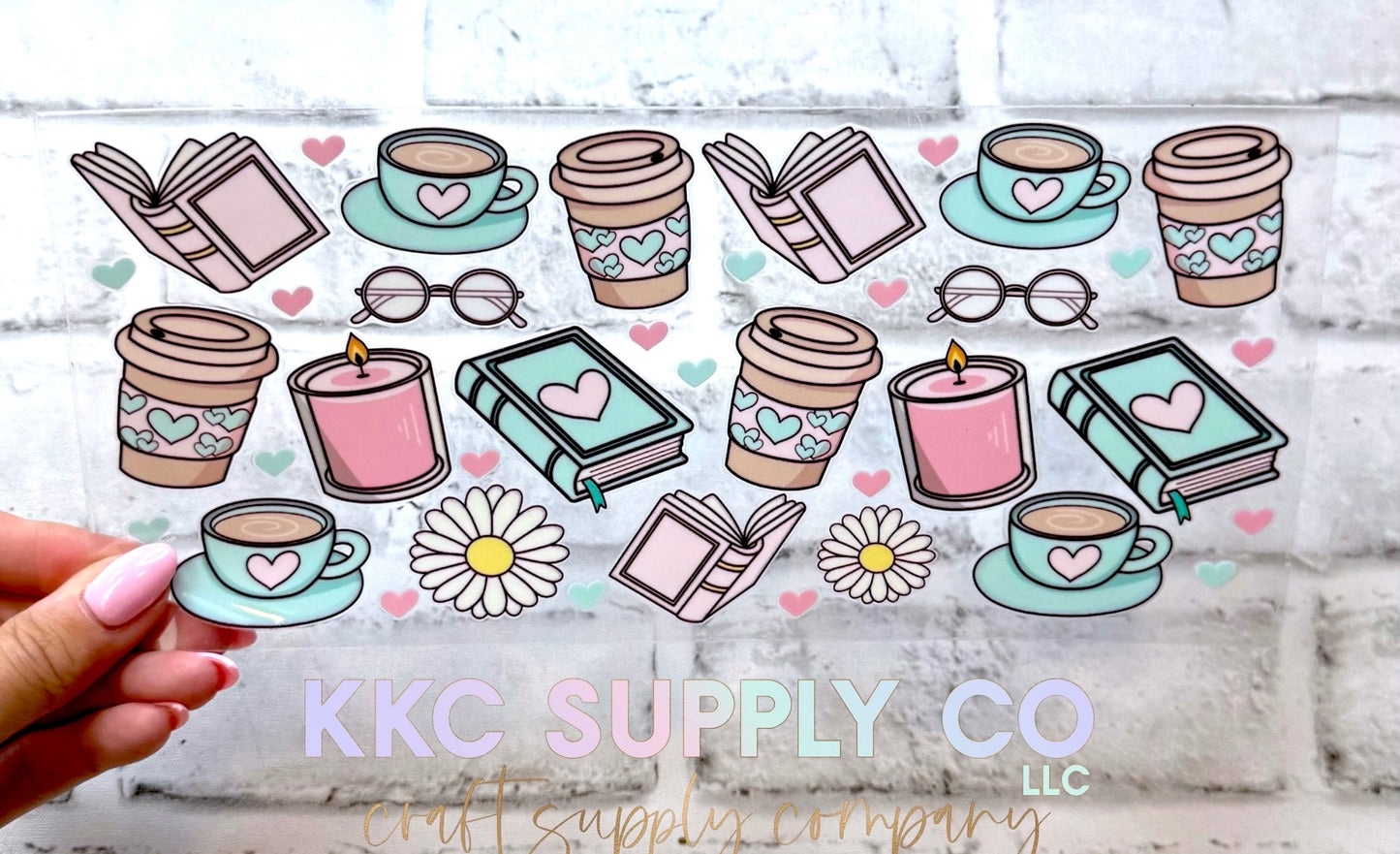 UV16717-Coffee Candles and Books 16oz UV DTF Wrap