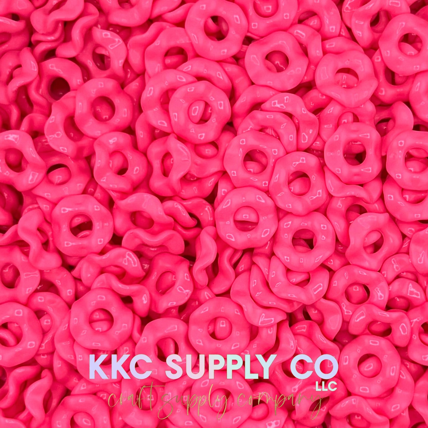 Large Hole Acrylic Wavy Spacer Beads 12mm - 10 count