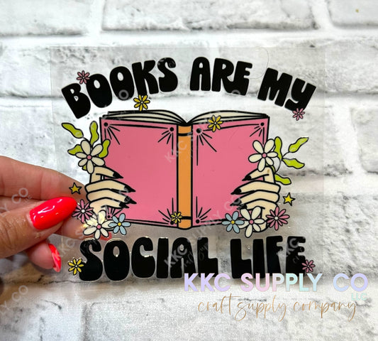 UV16431-Books Are My Social Life 16oz UV DTF Decal