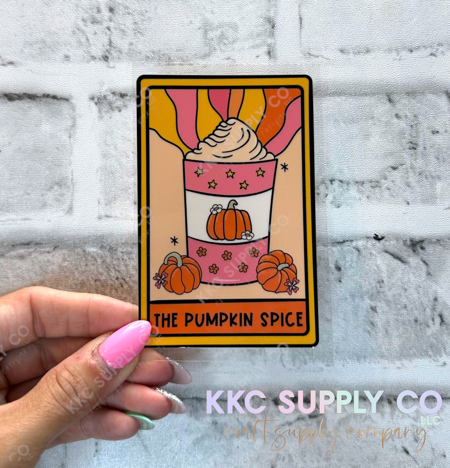 UV16566-Tarot Card “Pumpkin Spice” 16oz UV DTF Decal