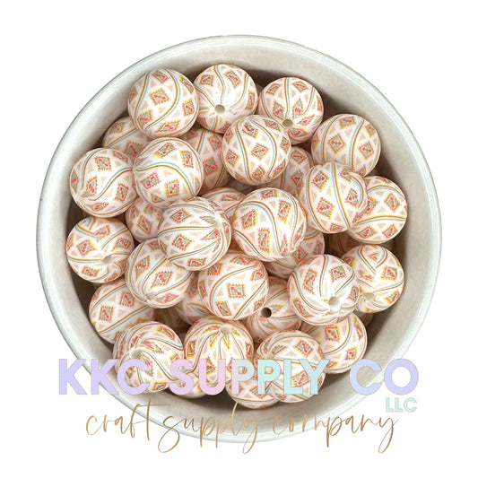 SP148-Bright Aztec Silicone Bead 15mm