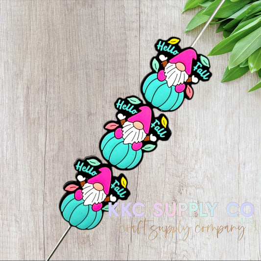 Hello Fall Gnome Silicone Focal Bead