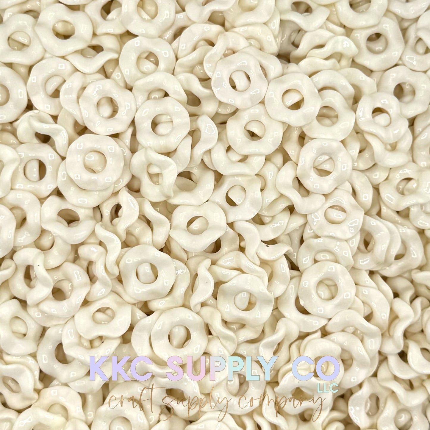 Large Hole Acrylic Wavy Spacer Beads 12mm - 10 count