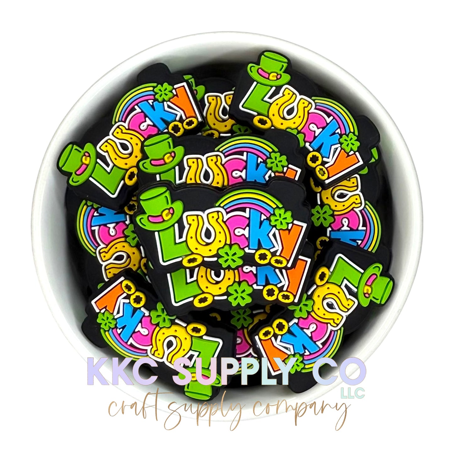 Lucky Rainbow Silicone Focal Bead