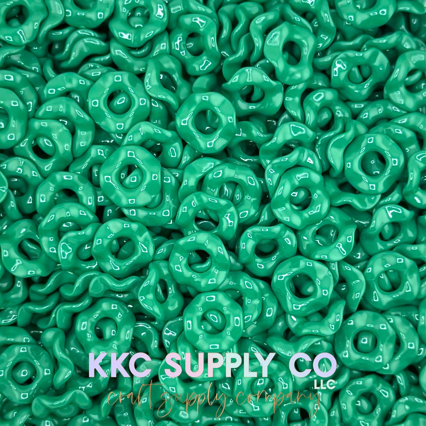 Large Hole Acrylic Wavy Spacer Beads 12mm - 10 count