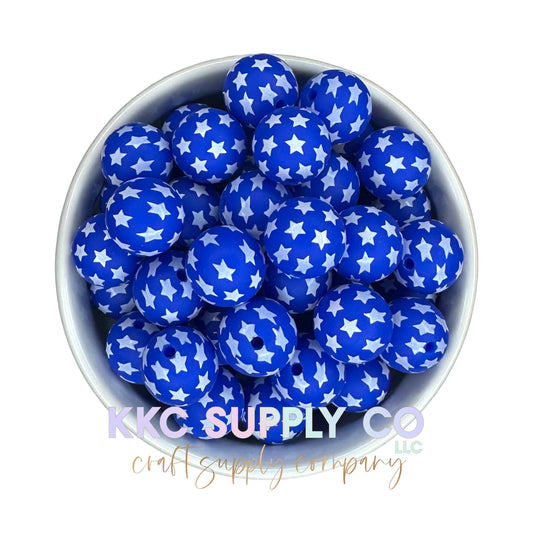 SP108-Blue Star Silicone Bead 15mm