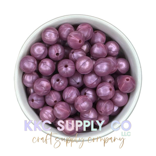 SS57-Dark Rose Shimmer Silicone Bead 12mm Round