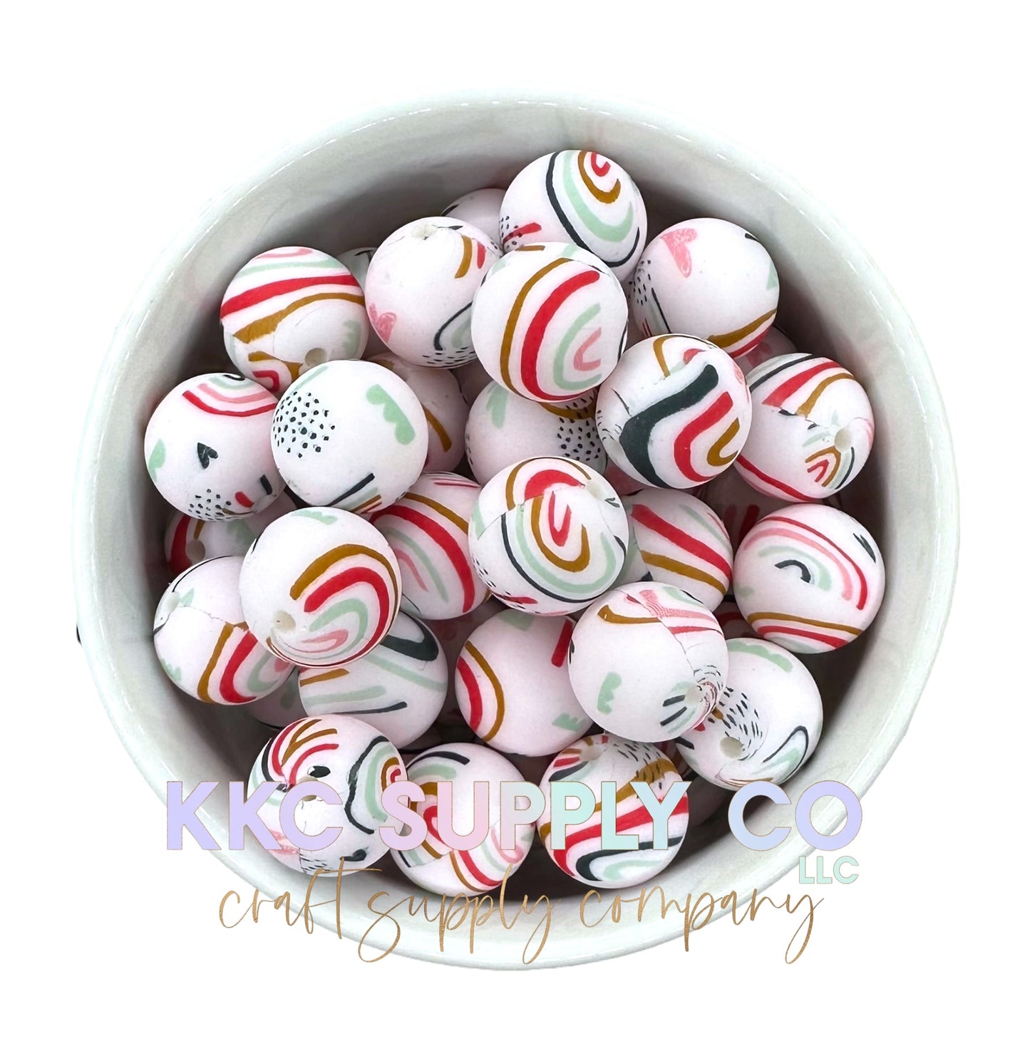 SP116-Boho Chic Rainbow Silicone Bead 15mm