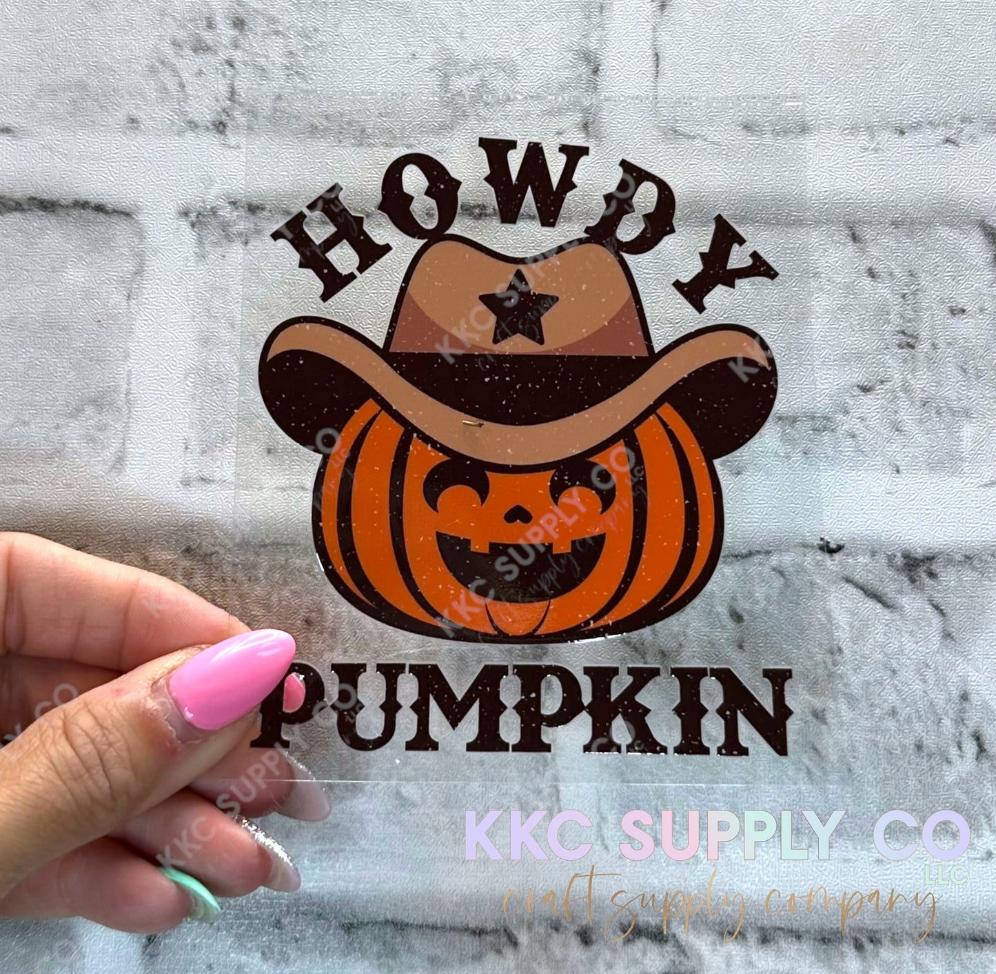 UV16559-Howdy Pumpkin Cowboy 16oz UV DTF Decal