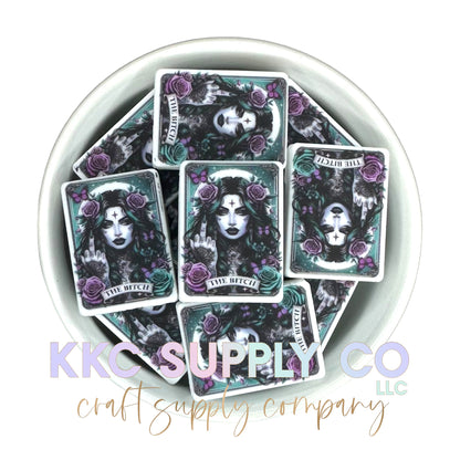 “The B!tch” Tarot Card Rectangle Silicone Focal Bead