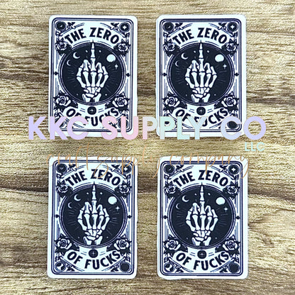 “The Zero of F@cks” Tarot Card Silicone Focal Bead