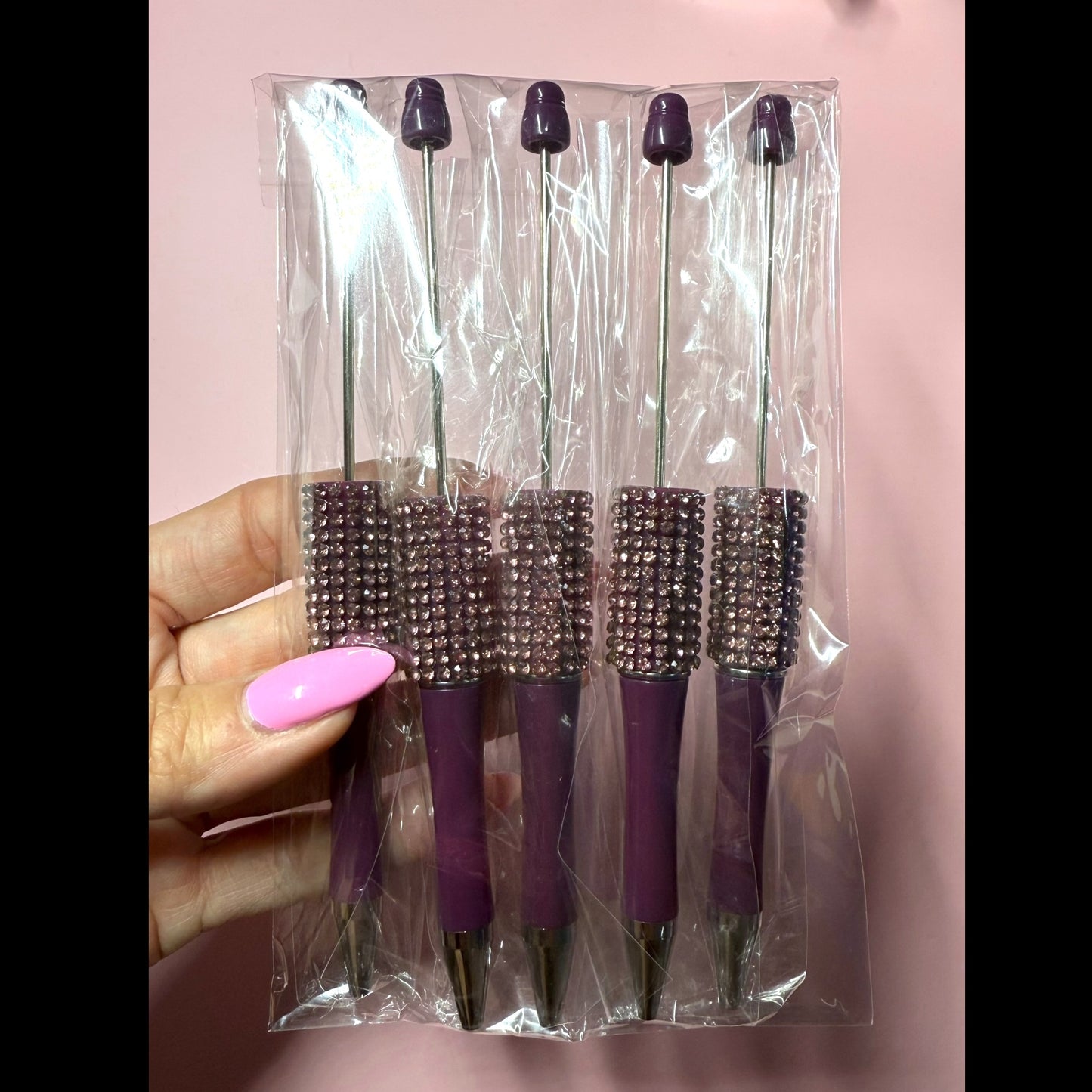 Wine Rhinestone Pen Destash Pack - 5 Count