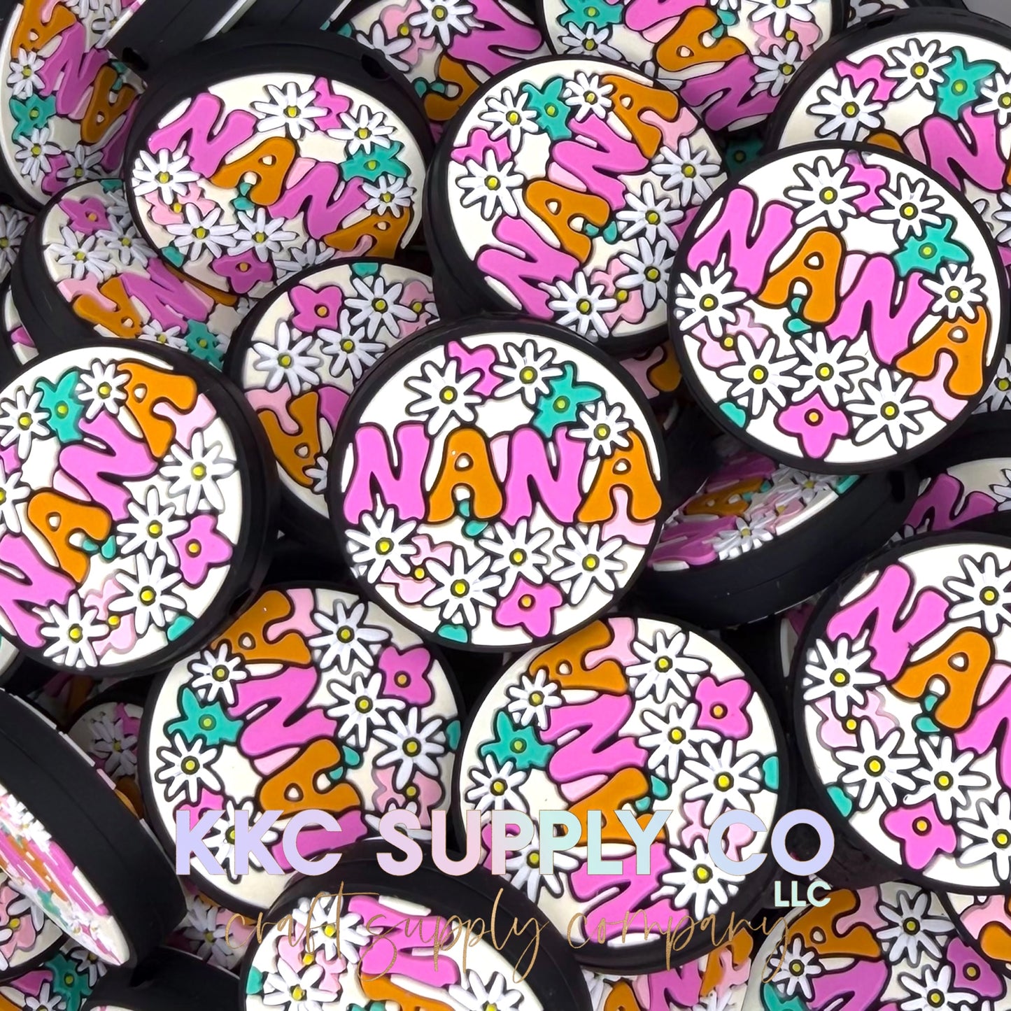 Floral Nana Silicone Focal Bead