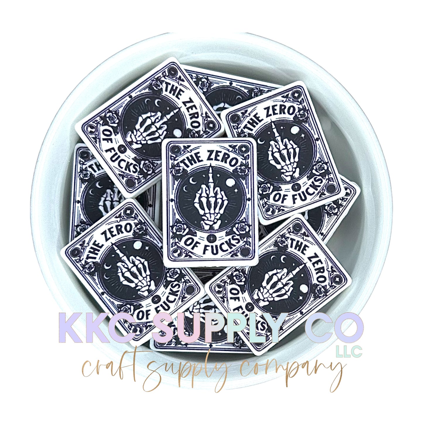 “The Zero of F@cks” Tarot Card Silicone Focal Bead