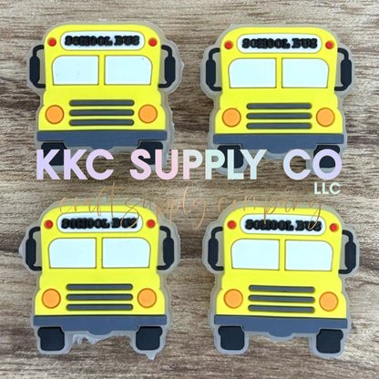 School Bus Clear Silicone Focal Bead