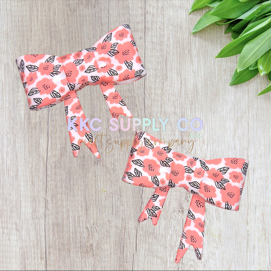 Coral Bloom Large Bow Silicone Focal Bead