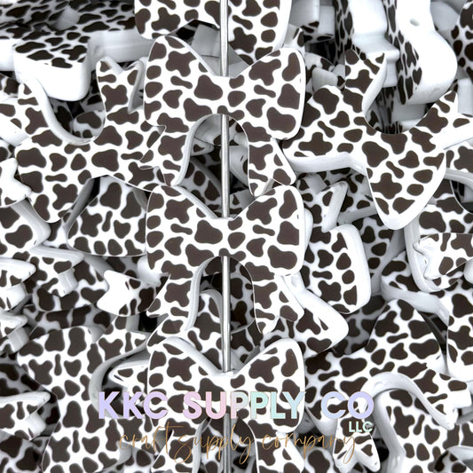 Cow Print Buddy Bow Silicone Focal Bead