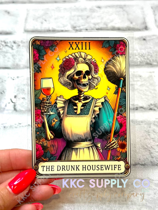 UV16465-Tarot Card ”The Drunk Housewife” 16oz UV DTF Decal-8705