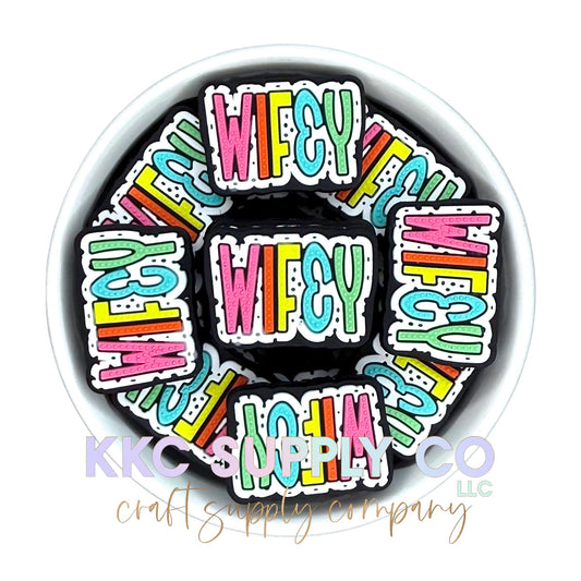 Neon Wifey Silicone Focal Bead