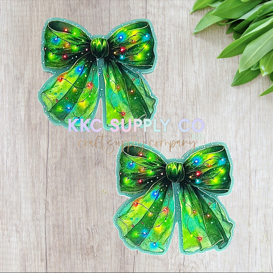 AT467-3D Green Christmas Bow-Acrylic Flatback