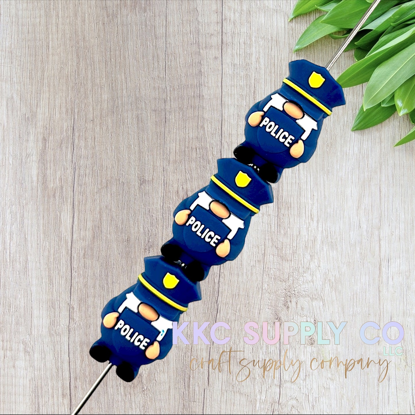 Police Gnome 3D Silicone Focal Bead