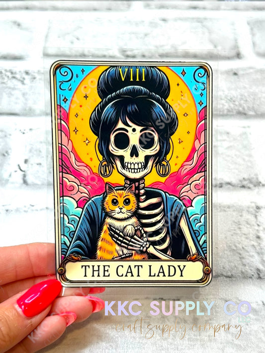 UV16471-Tarot Card ”The Cat Lady” 16oz UV DTF Decal-8711