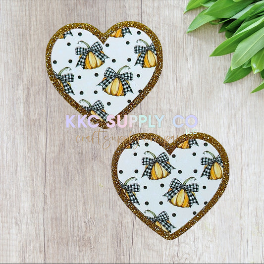 AT465-Cute Pumpkin Heart Acrylic Flatback